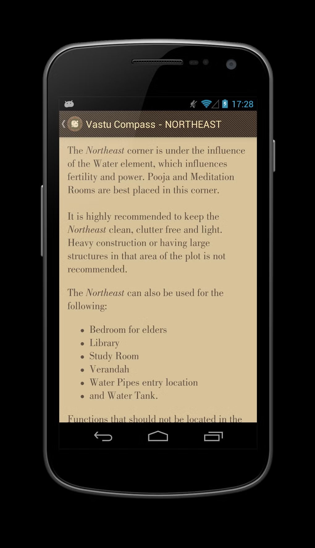 Vastu Compass screenshot, direction guidance